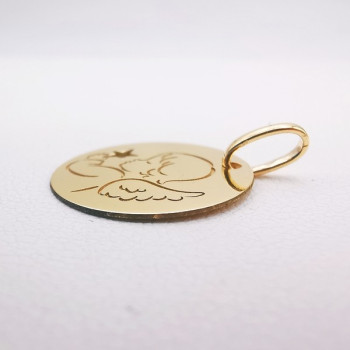 Pendentif Médaille Ange Or Jaune 750 - 18 carats
