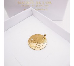 Pendentif Médaille Ange Or Jaune 750 - 18 carats