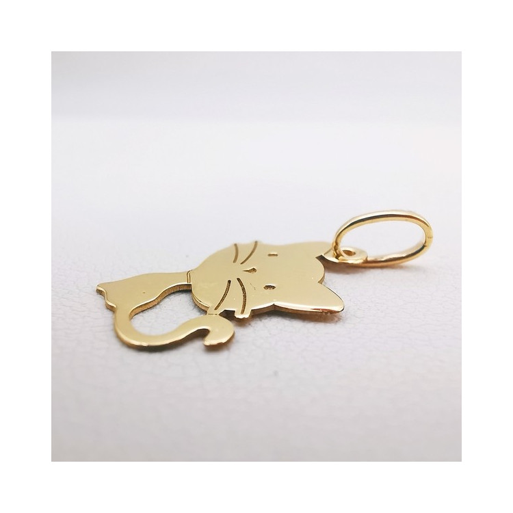 Pendentif Chat Or Jaune 750 - 18 carats