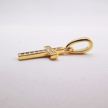 Pendentif Croix Diamants Or Jaune 750 - 18 carats