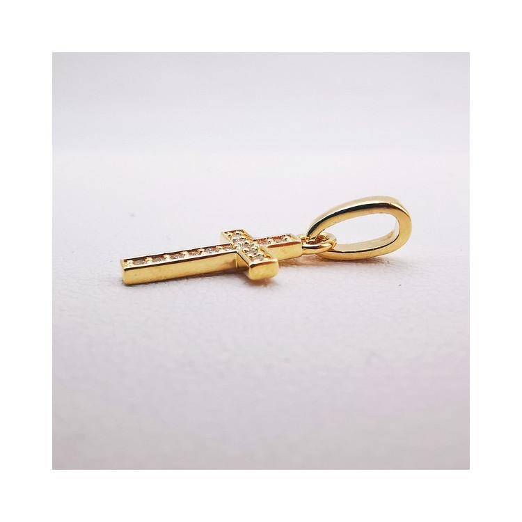 Pendentif Croix Diamants Or Jaune 750 - 18 carats