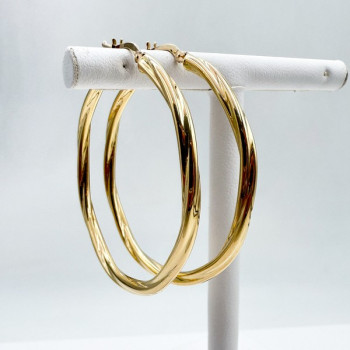 Créoles Torsadées Moyen Modèle Or Jaune 750 - 18 carats