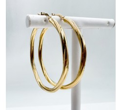 Créoles Torsadées Moyen Modèle Or Jaune 750 - 18 carats