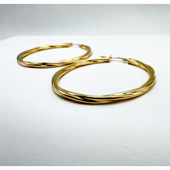 Créoles Torsadées Moyen Modèle Or Jaune 750 - 18 carats
