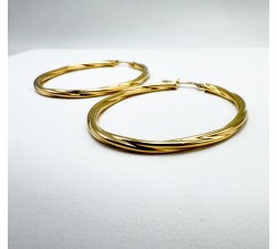 Créoles Torsadées Moyen Modèle Or Jaune 750 - 18 carats