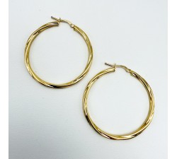 Créoles Torsadées Moyen Modèle Or Jaune 750 - 18 carats
