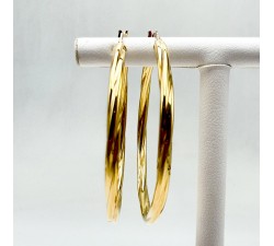Créoles Torsadées Moyen Modèle Or Jaune 750 - 18 carats