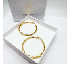 Créoles Torsadées Moyen Modèle Or Jaune 750 - 18 carats