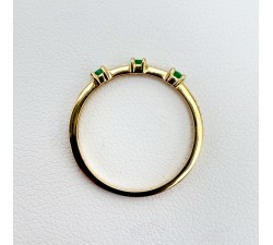 Bague Emeraudes Diamants Or Jaune 750 - 18 carats
