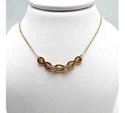 Collier Infini Oxydes de Zirconium Or Jaune 750 - 18 carats