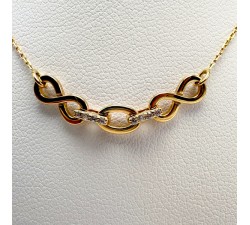 Collier Infini Oxydes de Zirconium Or Jaune 750 - 18 carats