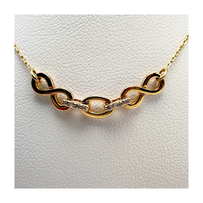 Collier Infini Oxydes de Zirconium Or Jaune 750 - 18 carats
