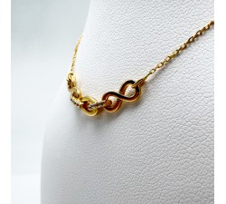 Collier Infini Oxydes de Zirconium Or Jaune 750 - 18 carats