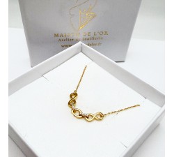 Collier Infini Oxydes de Zirconium Or Jaune 750 - 18 carats