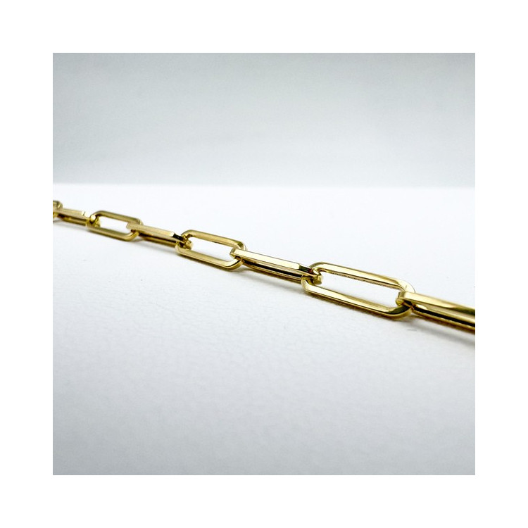 Bracelet Maille Rectangle Or Jaune 750 - 18 carats