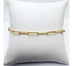 Bracelet Maille Rectangle Or Jaune 750 - 18 carats