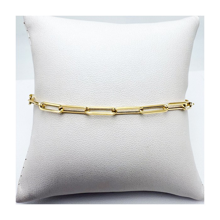 Bracelet Maille Rectangle Or Jaune 750 - 18 carats