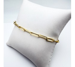 Bracelet Maille Rectangle Or Jaune 750 - 18 carats