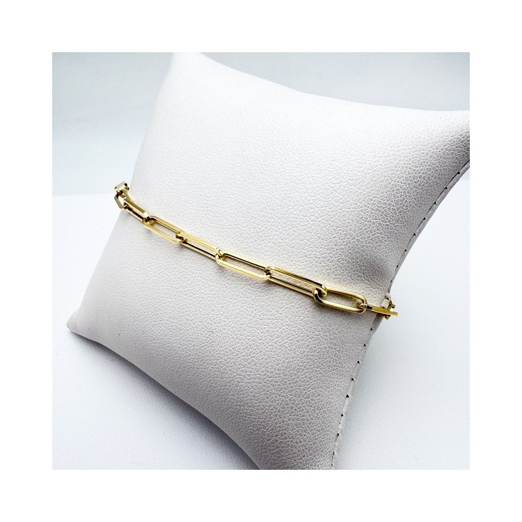 Bracelet Maille Rectangle Or Jaune 750 - 18 carats