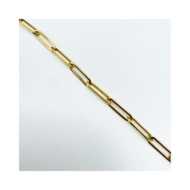 Bracelet Maille Rectangle Or Jaune 750 - 18 carats