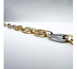 Bracelet Maille Ovale Bicolore Or 750 - 18 carats