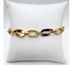 Bracelet Maille Ovale Bicolore Or 750 - 18 carats