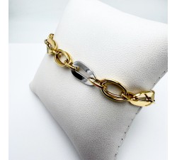 Bracelet Maille Ovale Bicolore Or 750 - 18 carats