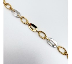 Bracelet Maille Ovale Bicolore Or 750 - 18 carats