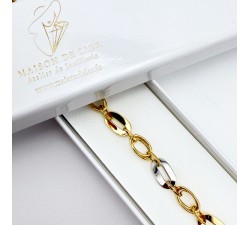 Bracelet Maille Ovale Bicolore Or 750 - 18 carats