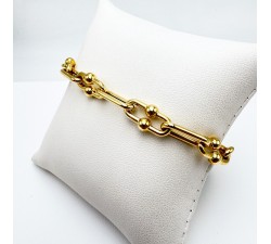 Bracelet Maillon Perlé Or Jaune 750 - 18 carats