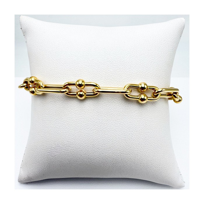 Bracelet Maillon Perlé Or Jaune 750 - 18 carats Bracelet Maillon Perlé Or Jaune 750 - 18 carats