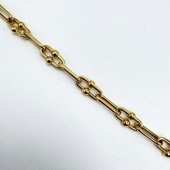 Bracelet Maillon Perlé Or Jaune 750 - 18 carats