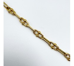 Bracelet Maillon Perlé Or Jaune 750 - 18 carats