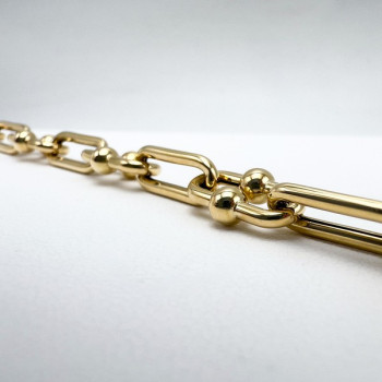 Bracelet Maillon Perlé Or Jaune 750 - 18 carats