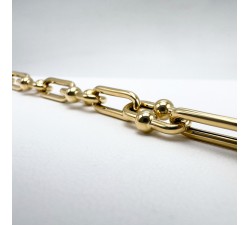 Bracelet Maillon Perlé Or Jaune 750 - 18 carats