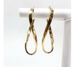 Créoles Ovales Twistées Or Jaune 750 - 18 carats