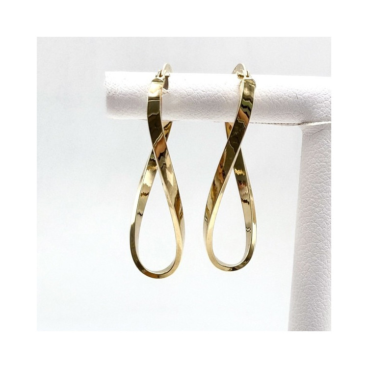 Créoles Ovales Twistées Or Jaune 750 - 18 carats