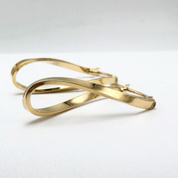 Créoles Ovales Twistées Or Jaune 750 - 18 carats