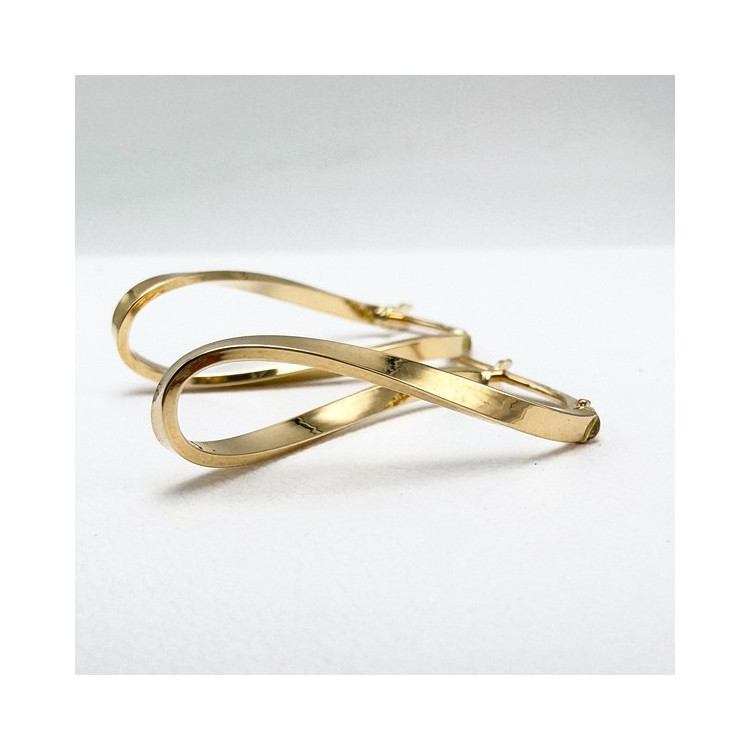 Créoles Ovales Twistées Or Jaune 750 - 18 carats