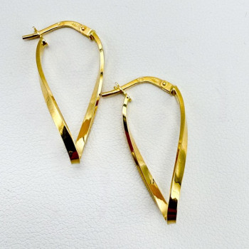 Créoles Ovales Twistées Or Jaune 750 - 18 carats