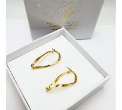 Créoles Ovales Twistées Or Jaune 750 - 18 carats