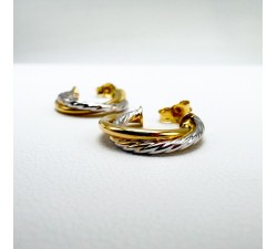 Demi Créoles Torsadées Bicolores Or 750 - 18 carats