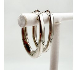 Créoles ovales Or blanc 750 - 18 carats