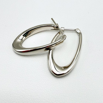 Créoles ovales Or blanc 750 - 18 carats