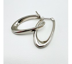 Créoles ovales Or blanc 750 - 18 carats