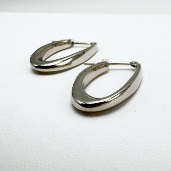 Créoles ovales Or blanc 750 - 18 carats