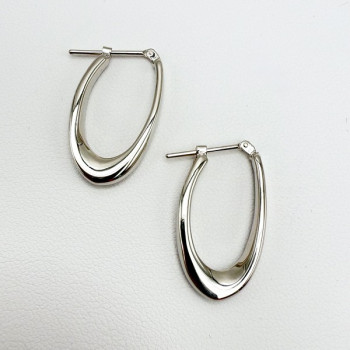 Créoles ovales Or blanc 750 - 18 carats