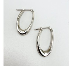 Créoles ovales Or blanc 750 - 18 carats