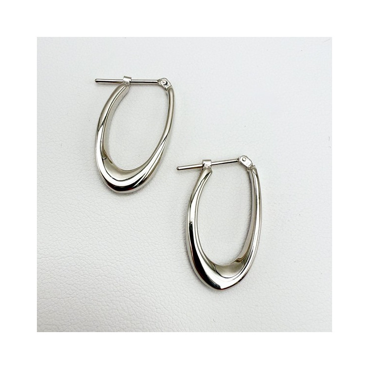 Créoles ovales Or blanc 750 - 18 carats