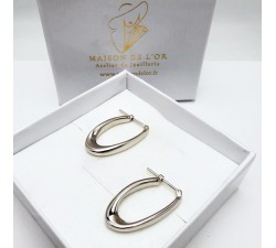 Créoles ovales Or blanc 750 - 18 carats